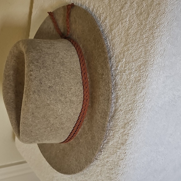 NWT Treasure & Bond Double -Braid Wool Felt Fedora Adjustable Hat Beige One Size - Picture 7 of 14